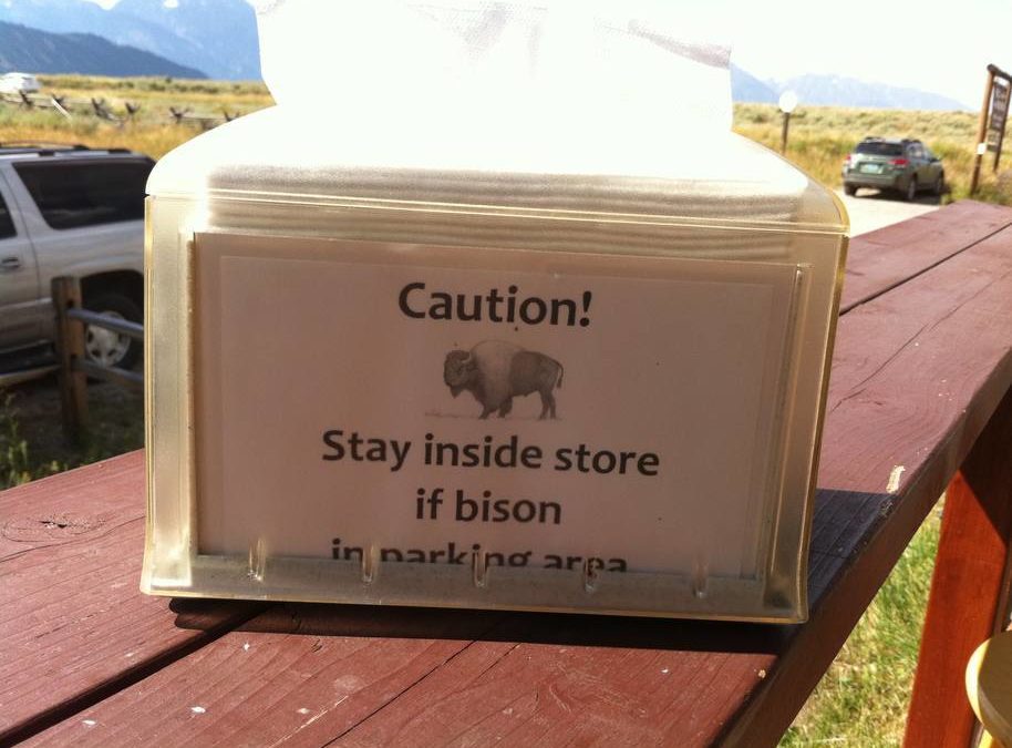 In case you wonder if you’re in the West, take heed to the napkin holder warning in the Town of Kelly, lol.